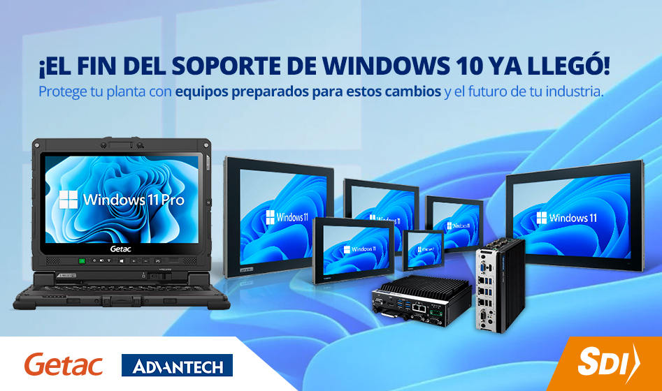 Microsoft ha finalizado el soporte de Windows 10. Descubre cómo proteger tus sistemas industriales migrando a Windows 11 o Windows 10 IoT con equipos Advantech y Getac. Asegura la continuidad y seguridad de tu planta con SDI.