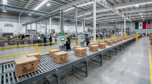 conveyor de rodillos industriales motorizado linea de manufactura planta industrial