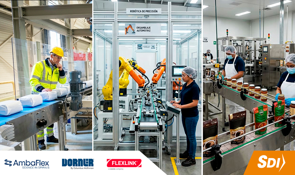 Conveyor según tu industria para logística manufactura y alimentos selección tecnica industrial sdi