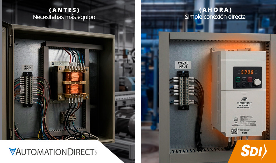 IronHorse ACM el variador de frecuencia 120V monofásico que elimina el transformador