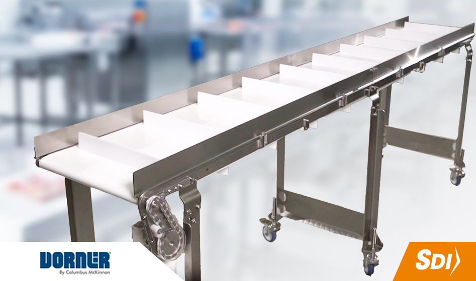 conveyor sanitario bajo perfil: el Dorner AquaGard LP en acero inoxidable